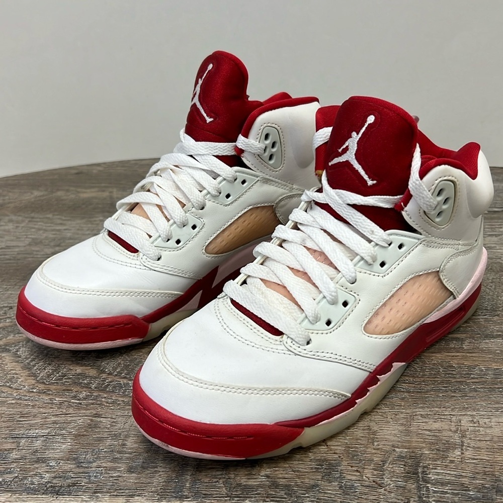Air Jordan 5 Retro GS Pink Foam Gym Red White Sneakers Size 5Y